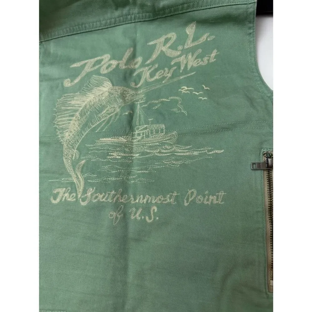 Polo Ralph Lauren Boys Size 6 Mint Green Key West Fishing Utility Vest NWT Rare